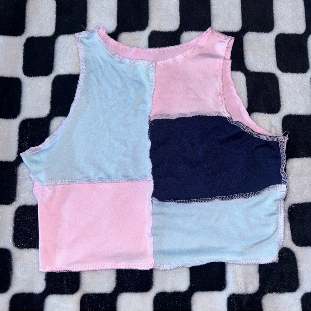 Patchwork Colorblock Crop Top